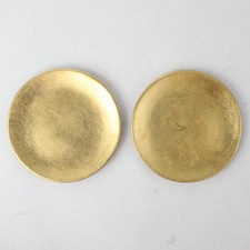 Set of 2 Gold Decorative Collector Plates Round 5in Vintage Display picture