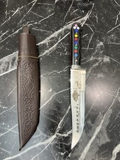 Uzbek Pichoq National Knife, Chust Region, Sharp Metal Blade, Leather Sheath picture