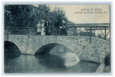 c1910's Jefferson St. Bridge Crossing The Canal Goshen Indiana IN Postcard picture