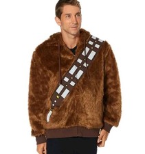 Disney Star Wars Mens Chewbacca Chewy Hoodie Jacket XL Brown NEW picture