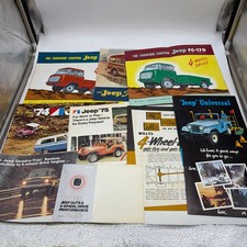 Lot Vtg Willys Jeep Brochure FC150 FC170 CJ5 Cherokee Chief Wagoneer AMC Poster picture