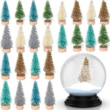 24 Multicolor Miniature Sisal Christmas Tree Decorations Craft Tiny Trees picture