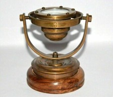 Antique brass nautical gimbal compass vintage ship binnacle gimballed compass picture
