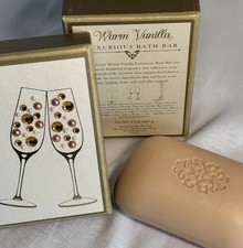Vtg Luxurious Warm Vanilla Bath Bar Soap Jeweled Bling Original Gold Box NIB picture