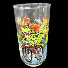 McDonalds Vintage 1981 The Great Muppet Caper Kermit Bicycle Ride Glass Henson picture