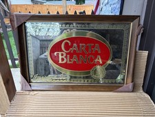BRAND NEW Vintage Carta Blanca Cerveza Imported NOS Beer Sign Mirror picture