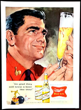 Miller High Life Beer Original 1957 Vintage Print Ad picture