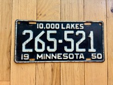 1950 Minnesota License Plate picture