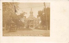 H49/ Olathe Kansas RPPC Postcard c1910 Court House Public Square picture