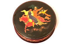 💚RARE 1964 SURINA Gorgeous PALEKH #13288 ICONOGRAPHY Style Russian Lacquer Box picture
