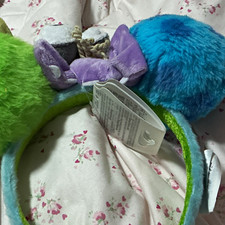 Disney Monsters Inc Furry Headband, Green Blue Purple Character Ears New picture
