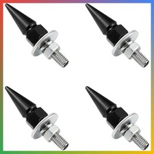 Spike License Plate Screws Black Aluminum Car Truck Motorcycle Fasteners 4PC picture