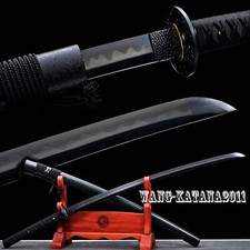 All Black Sharp Battle Ready Japanese Samurai Katana Sword T10 Steel Full Tang picture