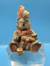 Vintage 90s Bunny Rabbit Figurine Sewing Quilt Cottagecore Decor picture