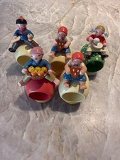 Lot of 9 Total Vintage Erzgebirge Wendt & Kuehn Wood Napkin Rings Germany AS IS picture