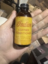 Vintage Indian Motorcycle Leather Conditioner Glass Bottle Mostly Full picture