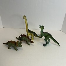 Vintage Dinosaurs Velociraptor Stegosaurus Triceratops Brachicsaurus 1993 Lot picture