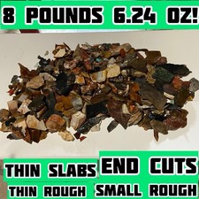 8 Pounds 6.24 Oz Lapidary Rough Scraps Mixed Lot picture