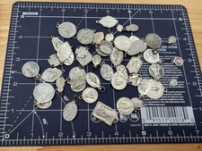 50 Vintage Catholic Religious Medals France Italy Saints Mixed Devotional Lot 5 picture