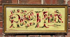 Antique FRENCH Paper Punch Sampler NO ROSES WITHOUT THORNS Yellow Tone Motto picture