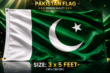 PAKISTAN PAKISTANI NATIONAL LARGE 5 x 3FT FANS SUPPORTERS FLAG PREMIUM QUALITY picture