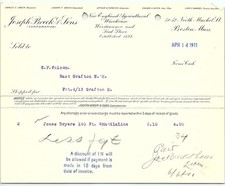 1911 Boston Joseph Breck & Sons Agricultural Billhead picture