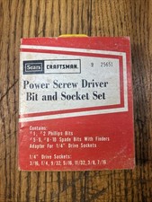 Sears Craftsman 14-pc Power Screwdriver Bit & Socket Set 25651  Vintage USA picture