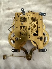 Antique Gilbert #28 Tambour Clock Movement & Hands for Parts / Repair picture