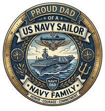 Proud US Navy Dad Parent Family Best Military Graphics Gift Drinkware Coffee Mug picture