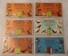 Vintage Wampole's Creo-Terpin Bird Ink Blotter Advertising Cards - Lot of 6 Diff picture