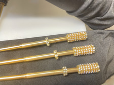 1 Vintage Art Deco Telescoping Cigarette Holder Germany Rhinestone Gold Tone picture