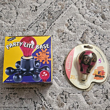 Vtg 2003 Lite F/X Party Lite Base 1847 w/ Box & Sunbeam Skull Art Bulb WORKING picture