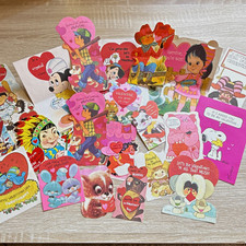28 Vintage 1970s Valentine’s Day Greeting Cards Lot - Assorted Designs picture