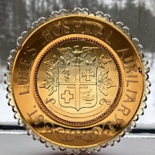 New Bedford MA St Lukes Hospital Auxiliary Volunteers Emblem Pairpoint Cup Plate picture