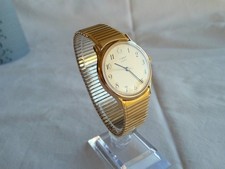 Vintage Timex Quartz Watch Gold Tone Expansion Strap 34.6mm 1988 Classic Q Runs picture