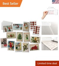 Elegant Antique Style Christmas Card Set - 24 Vintage Cards & Envelopes Included picture