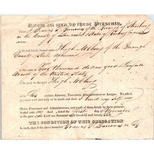 1827 Legal Agreement Strasburg PA J. Francis J, Bunawes Hugh McLung D23 picture
