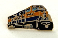 Vintage Alaska Railroad 4002 Locomotive Enamel Pin Train Memorabilia   picture
