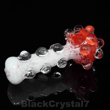 5.5 in Handmade Large Red Premium Heavy Spike Tobacco Smoking Bowl Glass Pipes picture