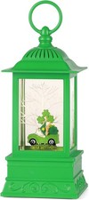 St Patricks Day Snow Globe Decorations, St Patricks Day Lighted Glitter Shamrock picture