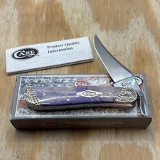 Rare Case XX 2018 Ultra Violet 61953L Slant Worked Bolster Russlock Knife picture