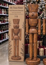 My Texas House 5ft Wood Decorative Nutcracker in Dark Natural Finish picture