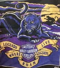 NOS Vintage Harley Davidson Panther Bandana Legends Live Where Legends Roam USA picture