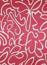 SCALAMANDRE Yang Abstract Pink White Linen Remnant New picture