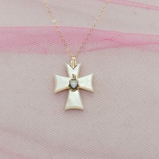 Antique SIGMA CHI Fraternity Vintage Cross Crest GF Necklace For Sweetheart Mom picture