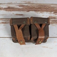Vintage Russian Mosin Nagant Leather Cartridge Ammo Pouch WWII Soviet Surplus picture