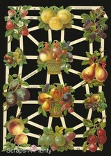 German Embossed Vintage Style Scrap Die Cut - Colorful Fruit Galore    EF7261 picture