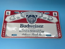 Vintage Budweiser Aluminum Embossed License Plate Tag Used picture