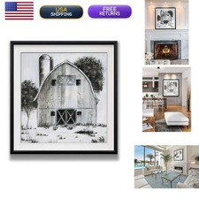 Renditions Gallery Black & White Barn I Rustic Art Framed Farmhouse Giclee picture