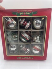 Christopher Radko SHINY BRITE (9) Striped Glass Ornaments Vintage 2026 picture